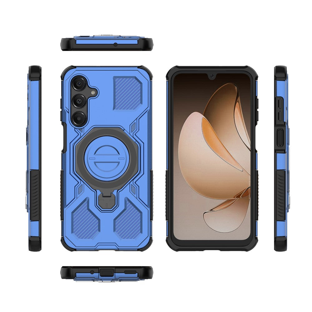 For Samsung Galaxy A16 5G Magnetic Case Rotating Metal Kickstand Shockproof PC + TPU Phone Back Cover