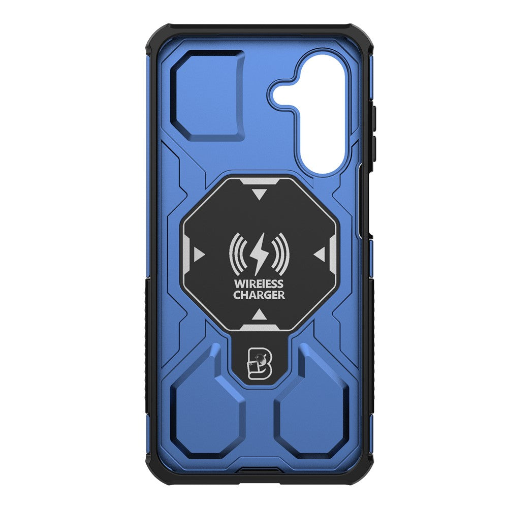 Samsung Galaxy A18 5G / A18 4G / A17 5G / A17 4G magnetisk etui, roterende metalstøtte, stødsikkert PC + TPU-mobilbagside