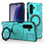 Samsung Galaxy A18 5G / A18 4G / A17 5G / A17 4G Magnetiskt Skal Roterande Metallstöd Stötsäkert PC + TPU mobil Baksida