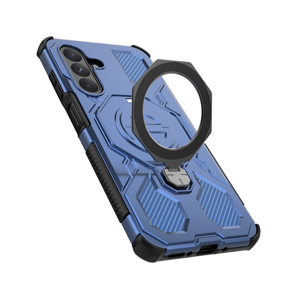 For Samsung Galaxy A26 5G Magnetic Case Rotating Metal Kickstand Shockproof PC + TPU Phone Back Cover