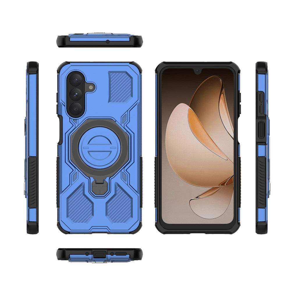 For Samsung Galaxy A26 5G Magnetic Case Rotating Metal Kickstand Shockproof PC + TPU Phone Back Cover