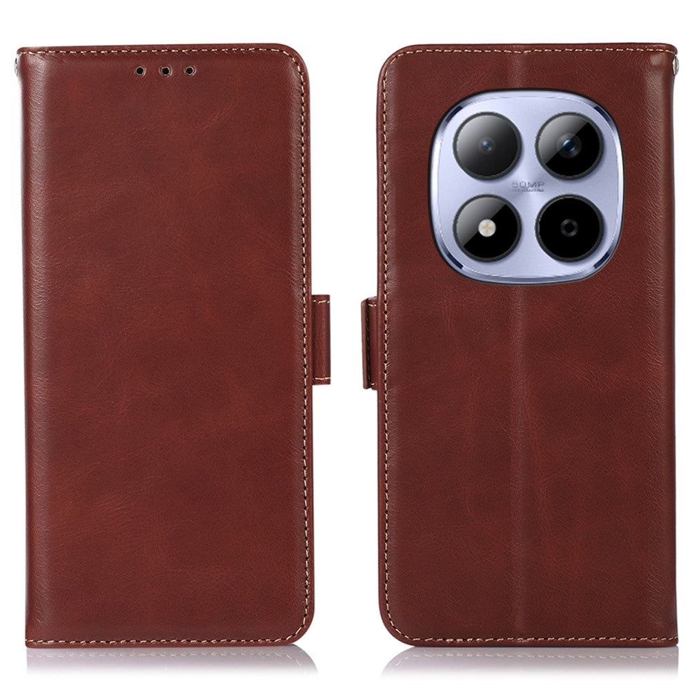 For Xiaomi Poco M8 Pro 5G / Redmi Note 15 Pro+ 5G (Global) Case RFID Blocking Genuine Cow Leather Wallet Phone Cover