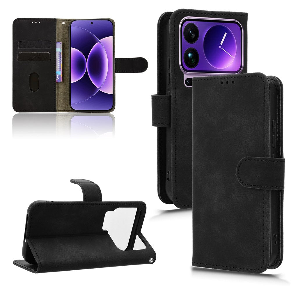 For Xiaomi 17 Pro Leather Case Skin Feel Anti Drop Wallet Flip Phone Cover