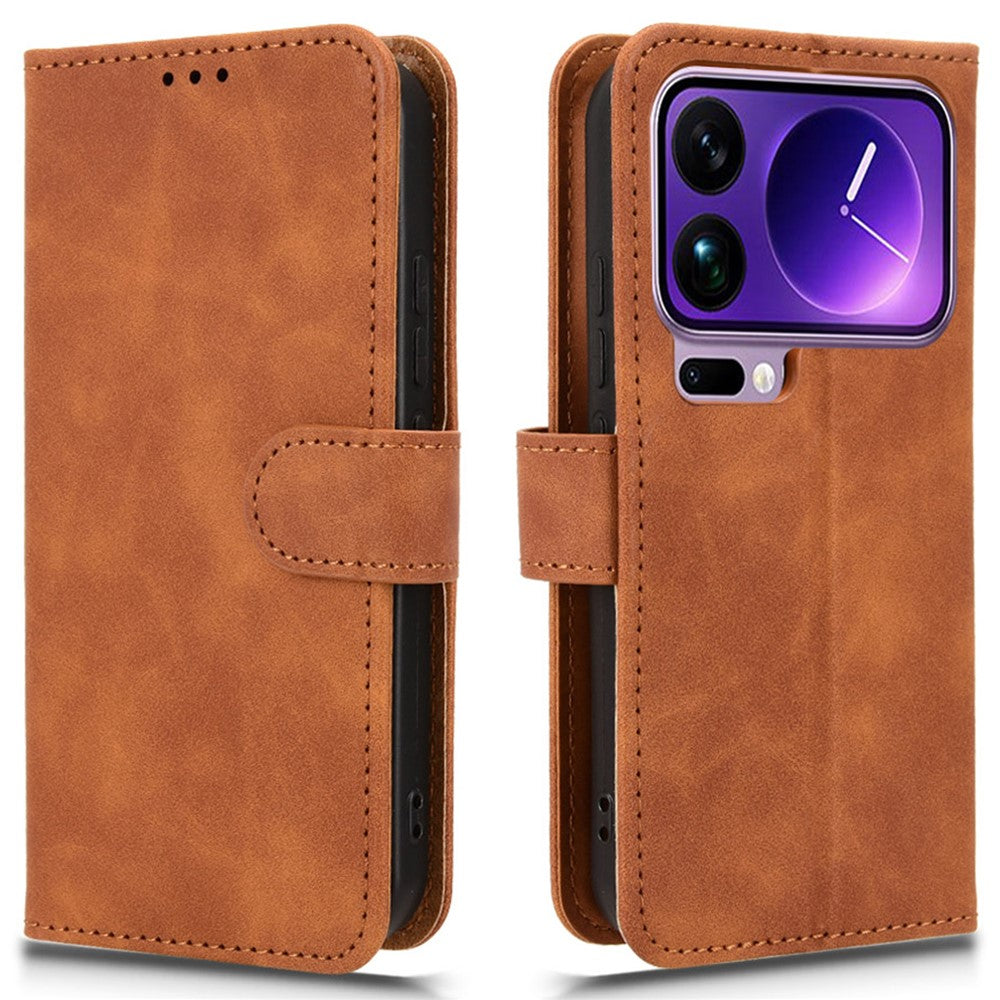 For Xiaomi 17 Pro Leather Case Skin Feel Anti Drop Wallet Flip Phone Cover