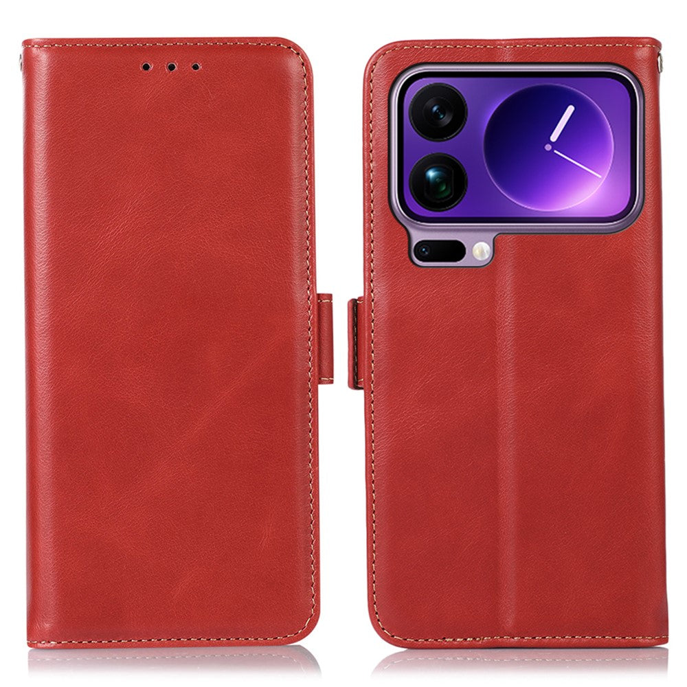 Xiaomi 17 Pro Max-skal RFID-blockerande plånboksfodral i äkta koläder