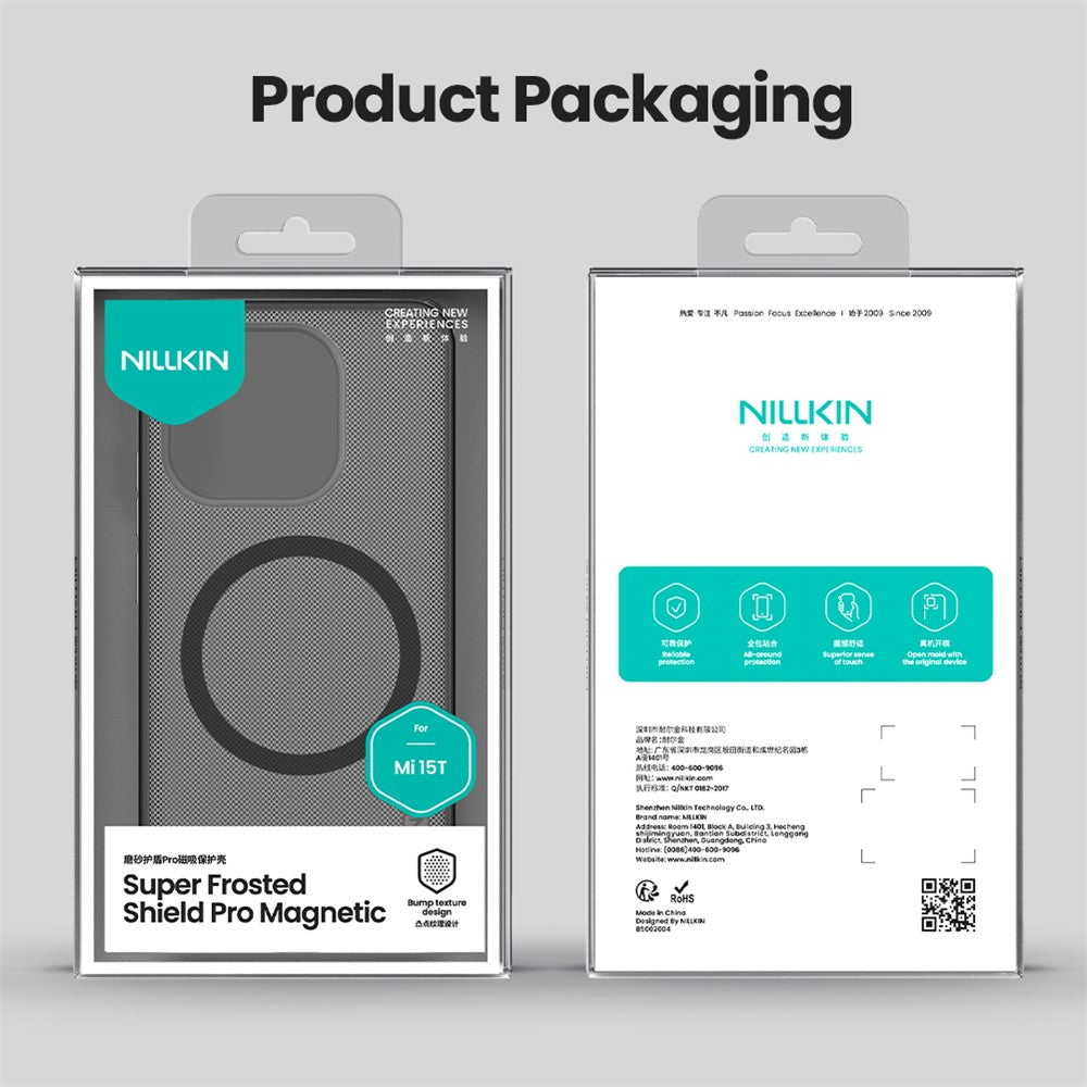NILLKIN Super Frosted Shield Pro for Xiaomi 15T Magnetic Case PC + TPU Clear Black Phone Cover