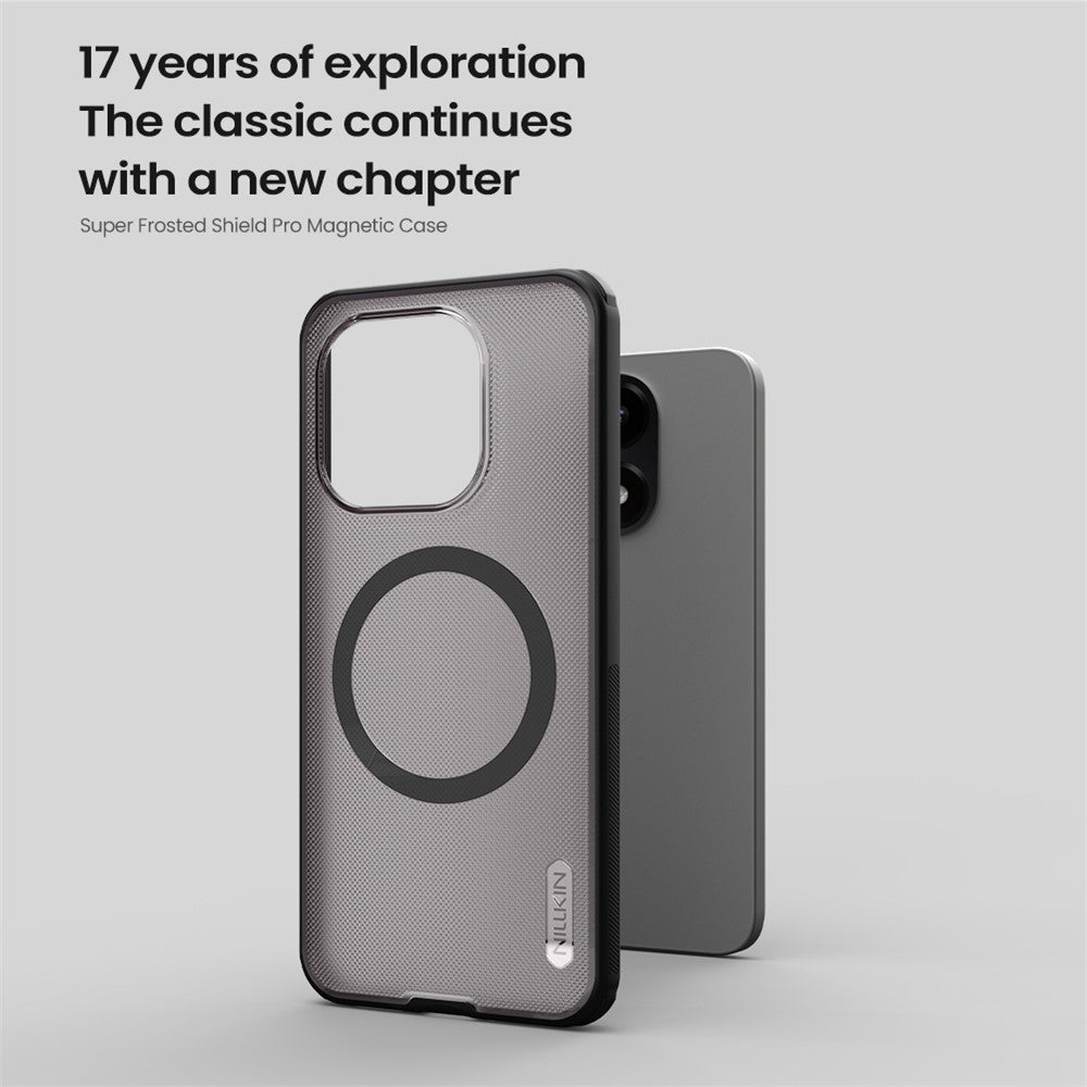 NILLKIN Super Frosted Shield Pro for Xiaomi 15T Magnetic Case PC + TPU Clear Black Phone Cover