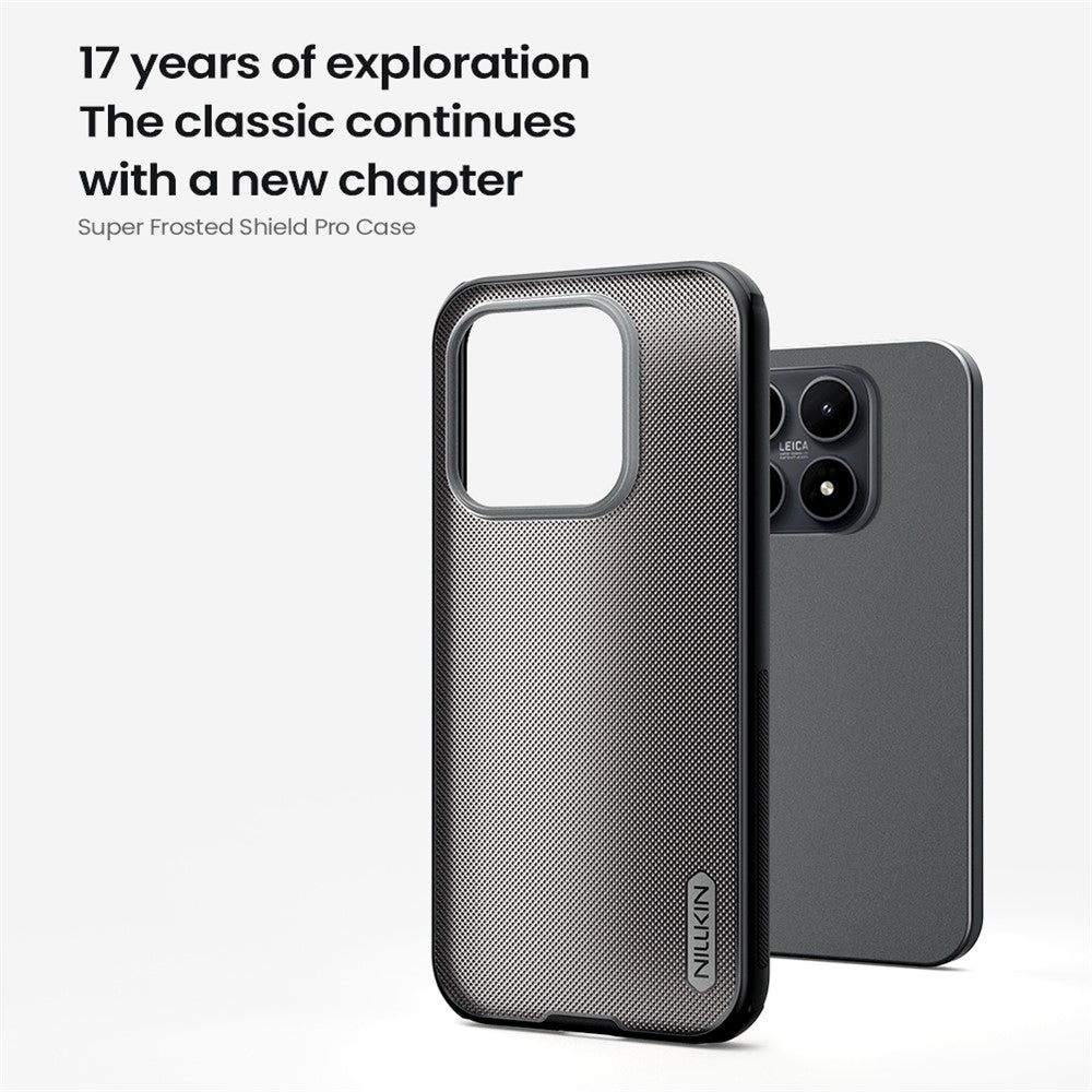 NILLKIN Super Frosted Shield Pro för Xiaomi 17 – Matt PC TPU – Klar svart baksida