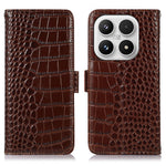 For Xiaomi 17 Case RFID Blocking Wallet Crocodile Texture Genuine Cow Leather Phone Cover