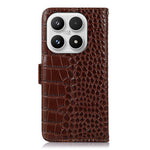 For Xiaomi 17 Case RFID Blocking Wallet Crocodile Texture Genuine Cow Leather Phone Cover