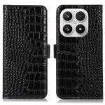 For Xiaomi 17 Case RFID Blocking Wallet Crocodile Texture Genuine Cow Leather Phone Cover