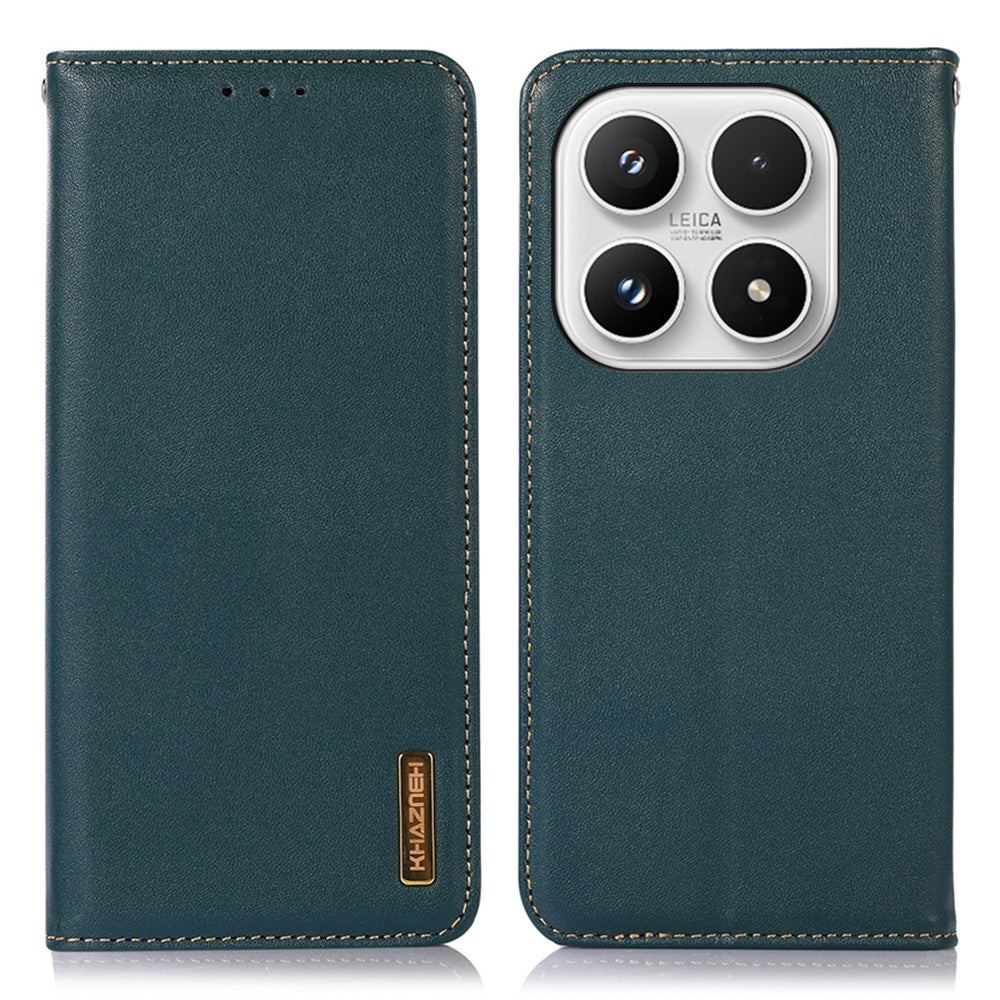 KHAZNEH För Xiaomi 17 Plånboksfodral Äkta Koläder mobilfodral Nappatextur