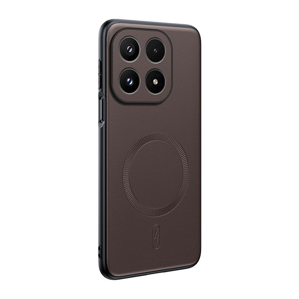 For Xiaomi 17 Case Magnetic Case Leather Coated TPU + PC Phone Cover