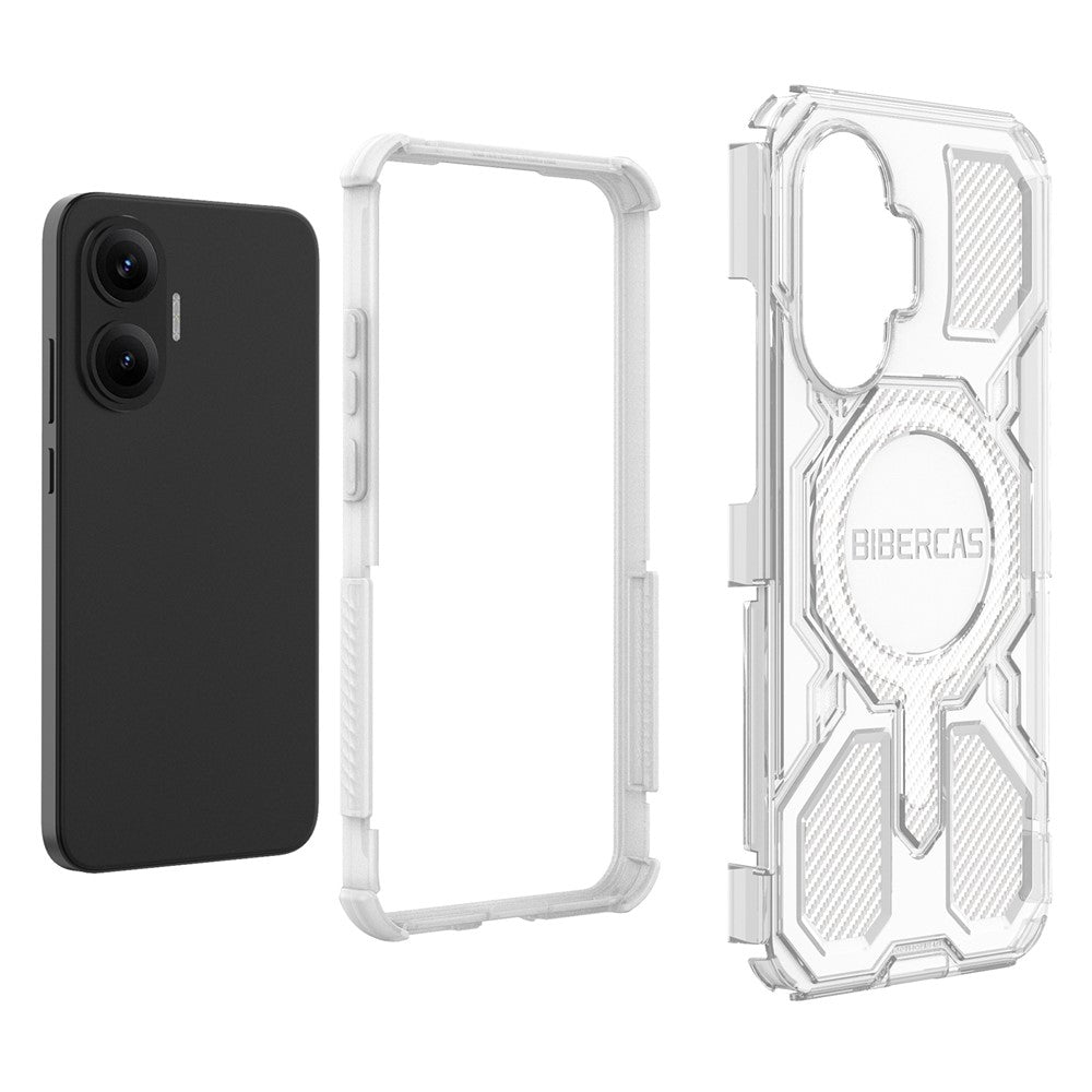 BIBERCAS J-16 Transparent Series For Xiaomi Redmi Turbo 4 Pro 5G  /  Poco F7 5G Magnetic Case TPU + PC Phone Cover
