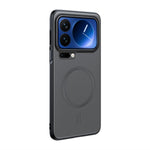 For Xiaomi 17 Pro Magnetic Case Leather Coated TPU + PC Phone Cover