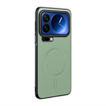For Xiaomi 17 Pro Magnetic Case Leather Coated TPU + PC Phone Cover