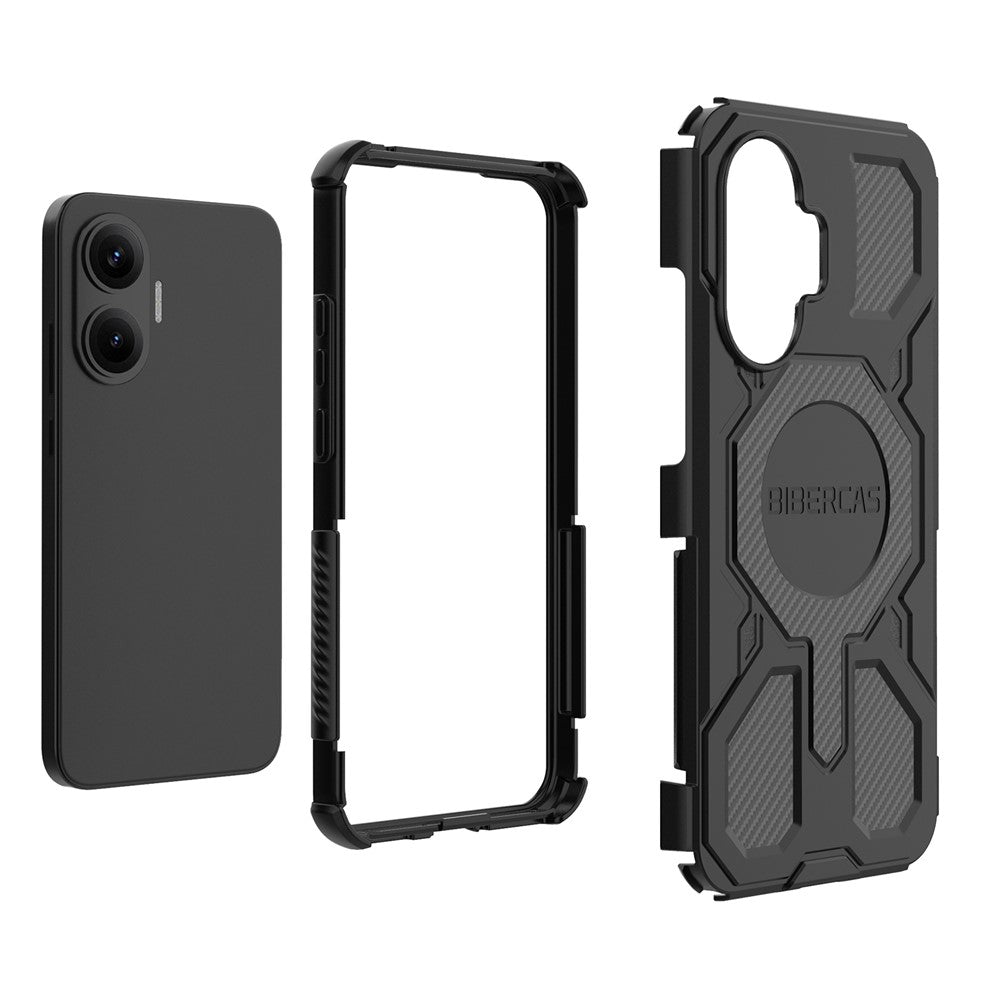 BIBERCAS J-16-serien magnetcover til Xiaomi Redmi Turbo 4 Pro 5G / Poco F7 5G, faldsikkert TPU + PC-telefoncover