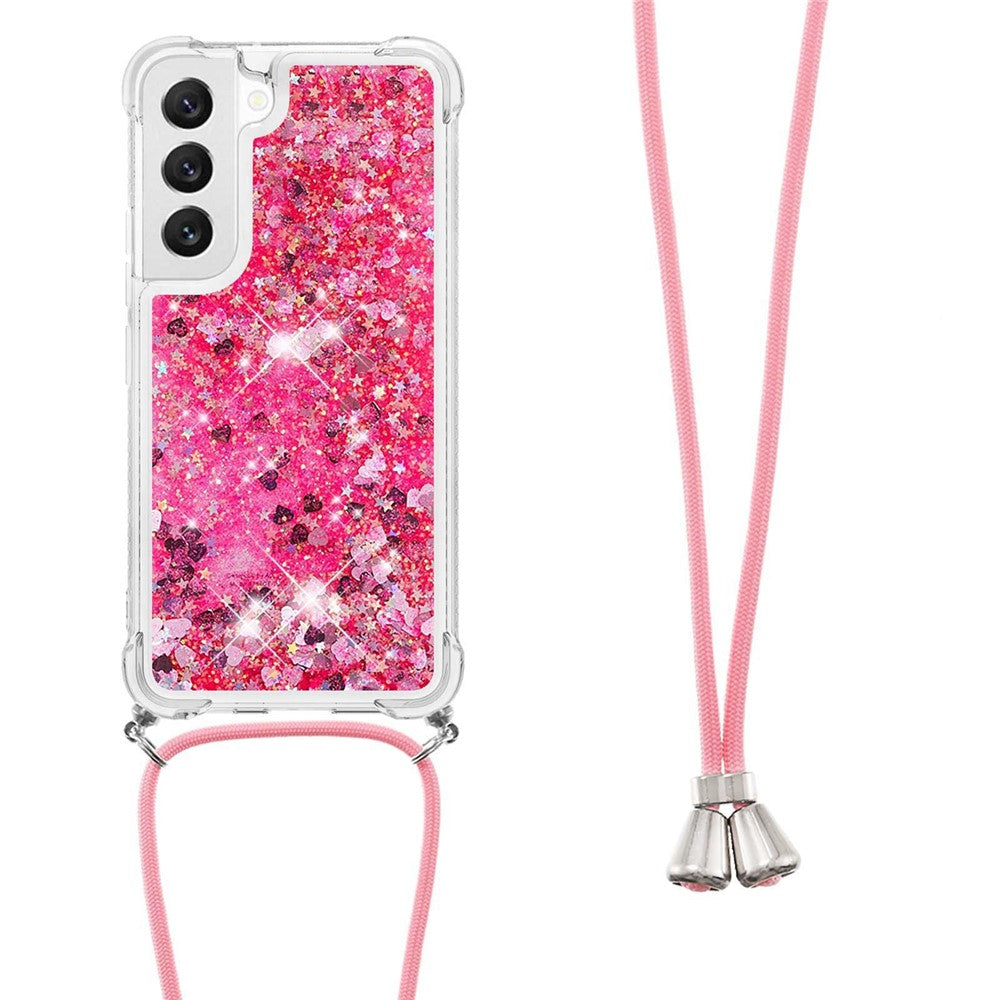 For Samsung Galaxy S23 TPU Case Quicksand Design Phone Cover with Lanyard