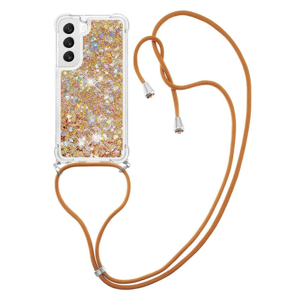 For Samsung Galaxy S23 TPU Case Quicksand Design Phone Cover with Lanyard