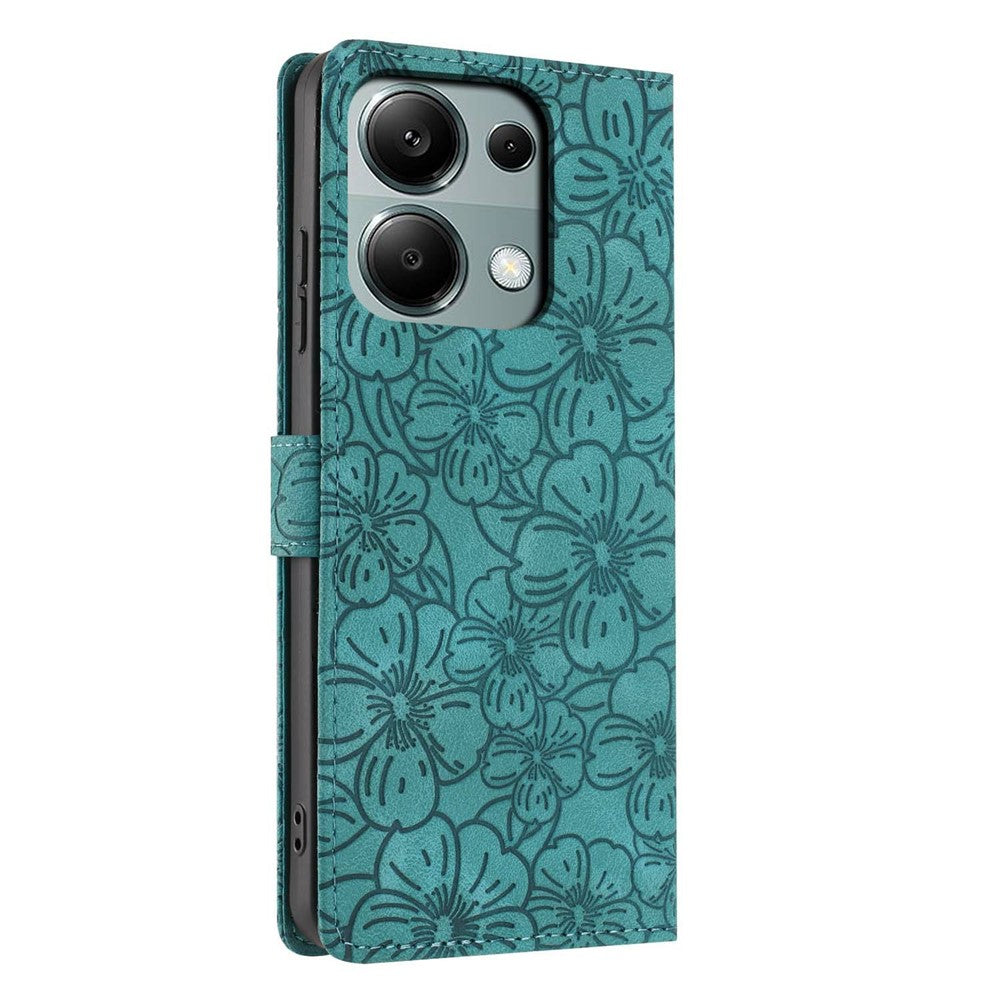 Flip Case For Xiaomi Redmi Note 14S 4G  /  Note 13 Pro 4G  /  Poco M6 Pro 4G Leather Phone Cover Cherry Blossom Pattern Wallet Stand with Wrist Strap