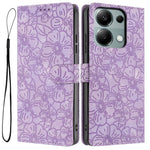 Flip Case For Xiaomi Redmi Note 14S 4G  /  Note 13 Pro 4G  /  Poco M6 Pro 4G Leather Phone Cover Cherry Blossom Pattern Wallet Stand with Wrist Strap