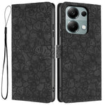 Flip Case For Xiaomi Redmi Note 14S 4G  /  Note 13 Pro 4G  /  Poco M6 Pro 4G Leather Phone Cover Cherry Blossom Pattern Wallet Stand with Wrist Strap