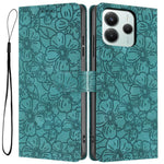 Flip Case For Xiaomi Redmi Note 14 5G  /  Poco M7 Pro 5G Leather Phone Cover Cherry Blossom Pattern Wallet Stand with Wrist Strap