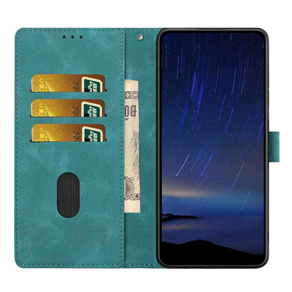 Flip Case For Xiaomi Redmi Note 14 5G  /  Poco M7 Pro 5G Leather Phone Cover Cherry Blossom Pattern Wallet Stand with Wrist Strap