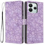 Flip Case For Xiaomi Redmi Note 14 5G  /  Poco M7 Pro 5G Leather Phone Cover Cherry Blossom Pattern Wallet Stand with Wrist Strap