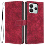 Flip Case For Xiaomi Redmi Note 14 5G  /  Poco M7 Pro 5G Leather Phone Cover Cherry Blossom Pattern Wallet Stand with Wrist Strap
