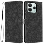 Flip Case For Xiaomi Redmi Note 14 5G  /  Poco M7 Pro 5G Leather Phone Cover Cherry Blossom Pattern Wallet Stand with Wrist Strap