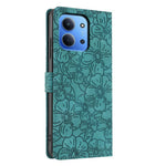 Flip Case For Xiaomi Redmi 15C 4G (EU) (173mm)  /  15C 5G (EU) (173mm) Leather Phone Cover Cherry Blossom Pattern Wallet Stand with Wrist Strap