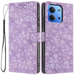 Flip Case For Xiaomi Redmi 15C 4G (EU) (173mm)  /  15C 5G (EU) (173mm) Leather Phone Cover Cherry Blossom Pattern Wallet Stand with Wrist Strap