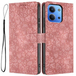 Flip Case For Xiaomi Redmi 15C 4G (EU) (173mm)  /  15C 5G (EU) (173mm) Leather Phone Cover Cherry Blossom Pattern Wallet Stand with Wrist Strap