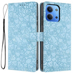 Flip Case For Xiaomi Redmi 15C 4G (EU) (173mm)  /  15C 5G (EU) (173mm) Leather Phone Cover Cherry Blossom Pattern Wallet Stand with Wrist Strap