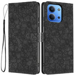 Flip Case For Xiaomi Redmi 15C 4G (EU) (173mm)  /  15C 5G (EU) (173mm) Leather Phone Cover Cherry Blossom Pattern Wallet Stand with Wrist Strap