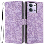 Flip Case For Xiaomi Redmi 15C 4G (Global) (171mm)  /  Poco C85 4G (171mm) Leather Phone Cover Cherry Blossom Pattern Wallet Stand with Wrist Strap