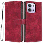 Flip Case For Xiaomi Redmi 15C 4G (Global) (171mm)  /  Poco C85 4G (171mm) Leather Phone Cover Cherry Blossom Pattern Wallet Stand with Wrist Strap