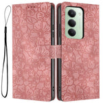Flip Case For Xiaomi Redmi 15 4G (EU) (171mm)  /  15 5G (EU) (171mm) Leather Phone Cover Cherry Blossom Pattern Wallet Stand with Wrist Strap