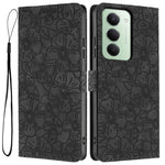 Flip Case For Xiaomi Redmi 15 4G (EU) (171mm)  /  15 5G (EU) (171mm) Leather Phone Cover Cherry Blossom Pattern Wallet Stand with Wrist Strap