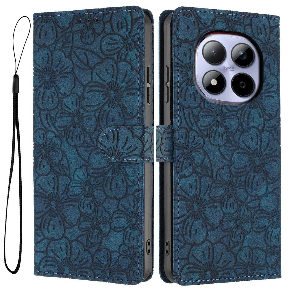 For Xiaomi Redmi Note 15 Pro 5G (Global) Flip Case Cherry Blossom Pattern Leather Wallet Stand Phone Cover with Wrist Strap