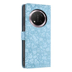 Flip Case For Honor X9c 5G  /  Magic7 Lite 5G Leather Phone Cover Cherry Blossom Pattern Wallet Stand with Wrist Strap