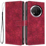 Flip Case For Honor X9c 5G  /  Magic7 Lite 5G Leather Phone Cover Cherry Blossom Pattern Wallet Stand with Wrist Strap