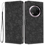 Flip Case For Honor X9c 5G  /  Magic7 Lite 5G Leather Phone Cover Cherry Blossom Pattern Wallet Stand with Wrist Strap