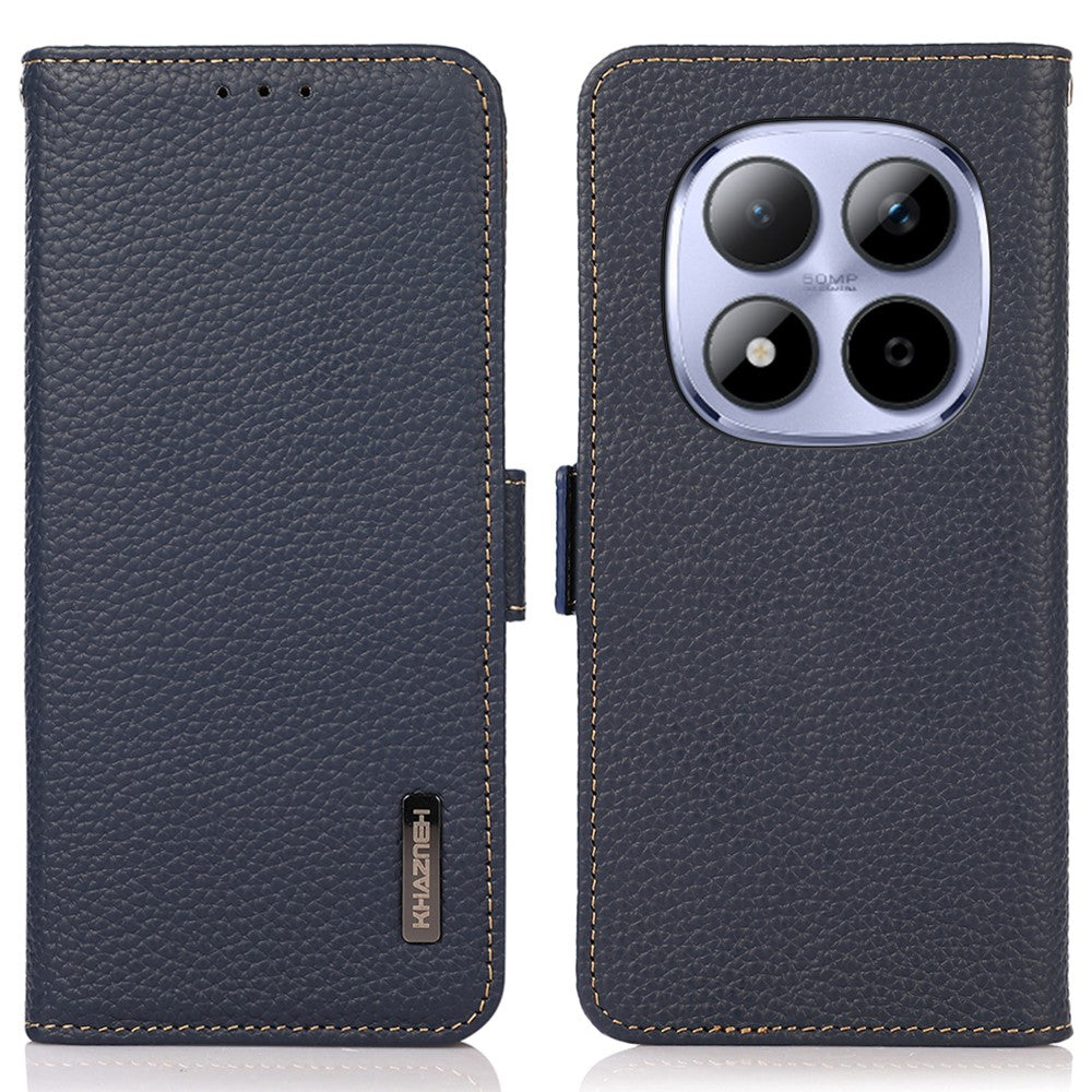 KHAZNEH for Xiaomi Redmi Note 15 Pro 5G (Global) Phone Case Genuine Cow Leather Cover RFID Blocking