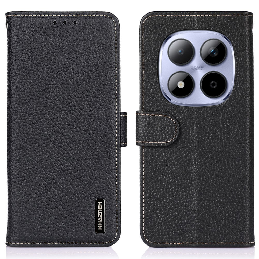 KHAZNEH cover i ægte koskind til Xiaomi Poco M8 Pro 5G / Redmi Note 15 Pro+ 5G (Global), flip-mobilcover