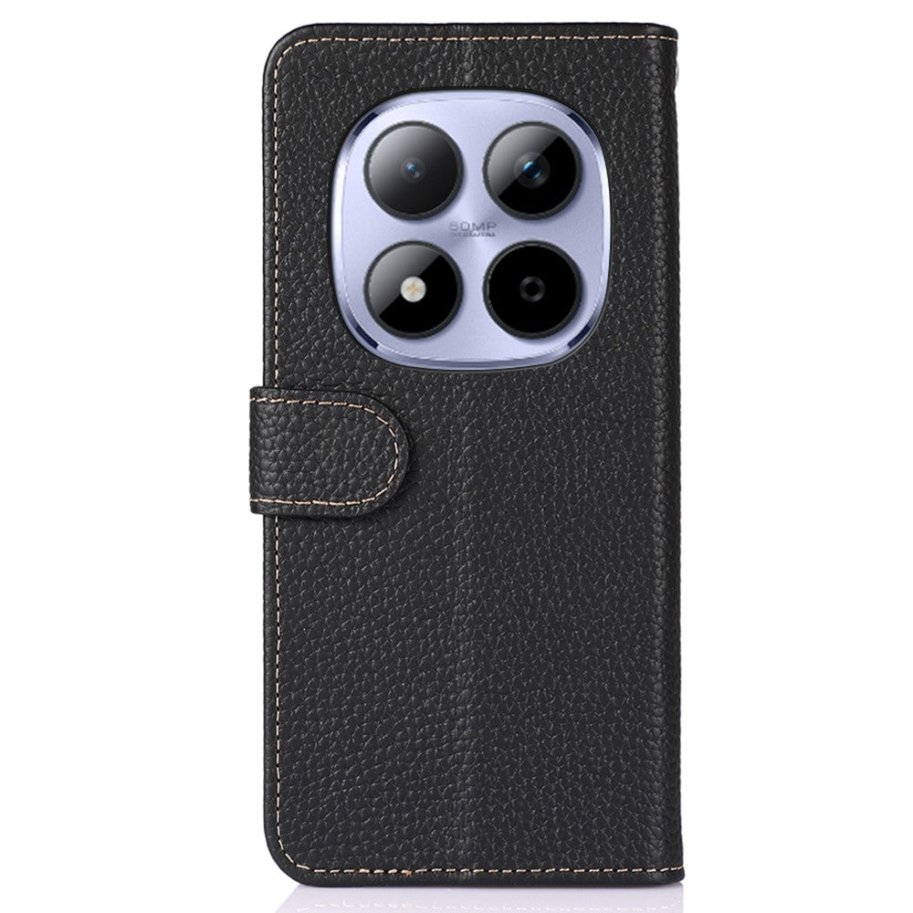 KHAZNEH cover i ægte koskind til Xiaomi Poco M8 Pro 5G / Redmi Note 15 Pro+ 5G (Global), flip-mobilcover