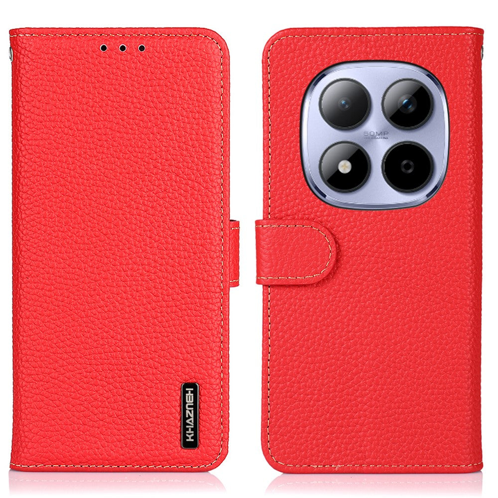 KHAZNEH cover i ægte koskind til Xiaomi Poco M8 Pro 5G / Redmi Note 15 Pro+ 5G (Global), flip-mobilcover