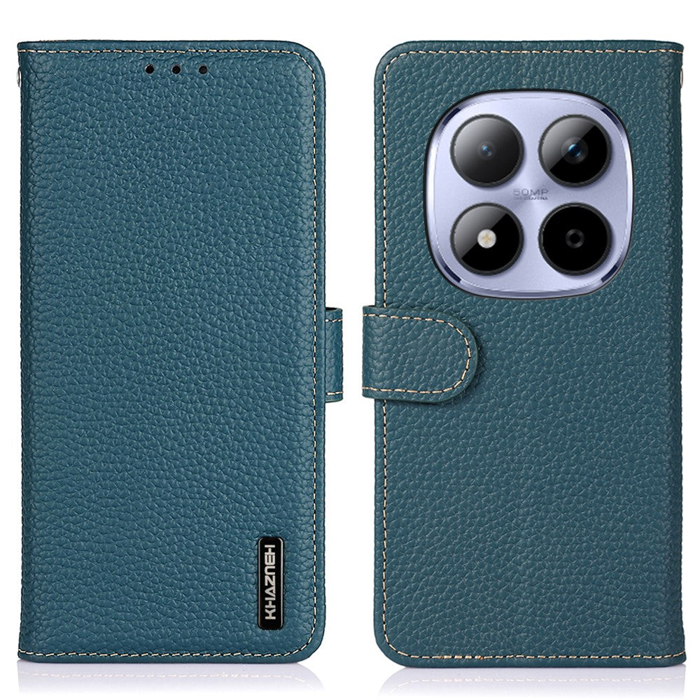 KHAZNEH cover i ægte koskind til Xiaomi Poco M8 Pro 5G / Redmi Note 15 Pro+ 5G (Global), flip-mobilcover