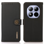 KHAZNEH för Xiaomi Poco M8 Pro 5G / Redmi Note 15 Pro+ 5G (Global) fodral i äkta nötläder med RFID-blockerande plånboksfodral